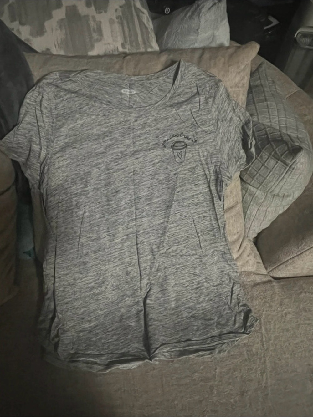 Old Navy EveryWear Women’s Gray Heathered Crew Neck Short Sleeve T-Shirt
